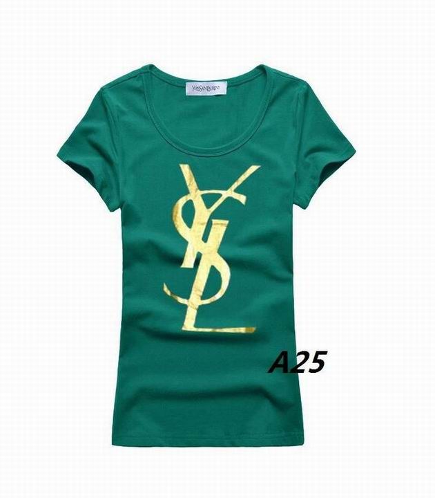 YSL short round collar T woman S-XL-210